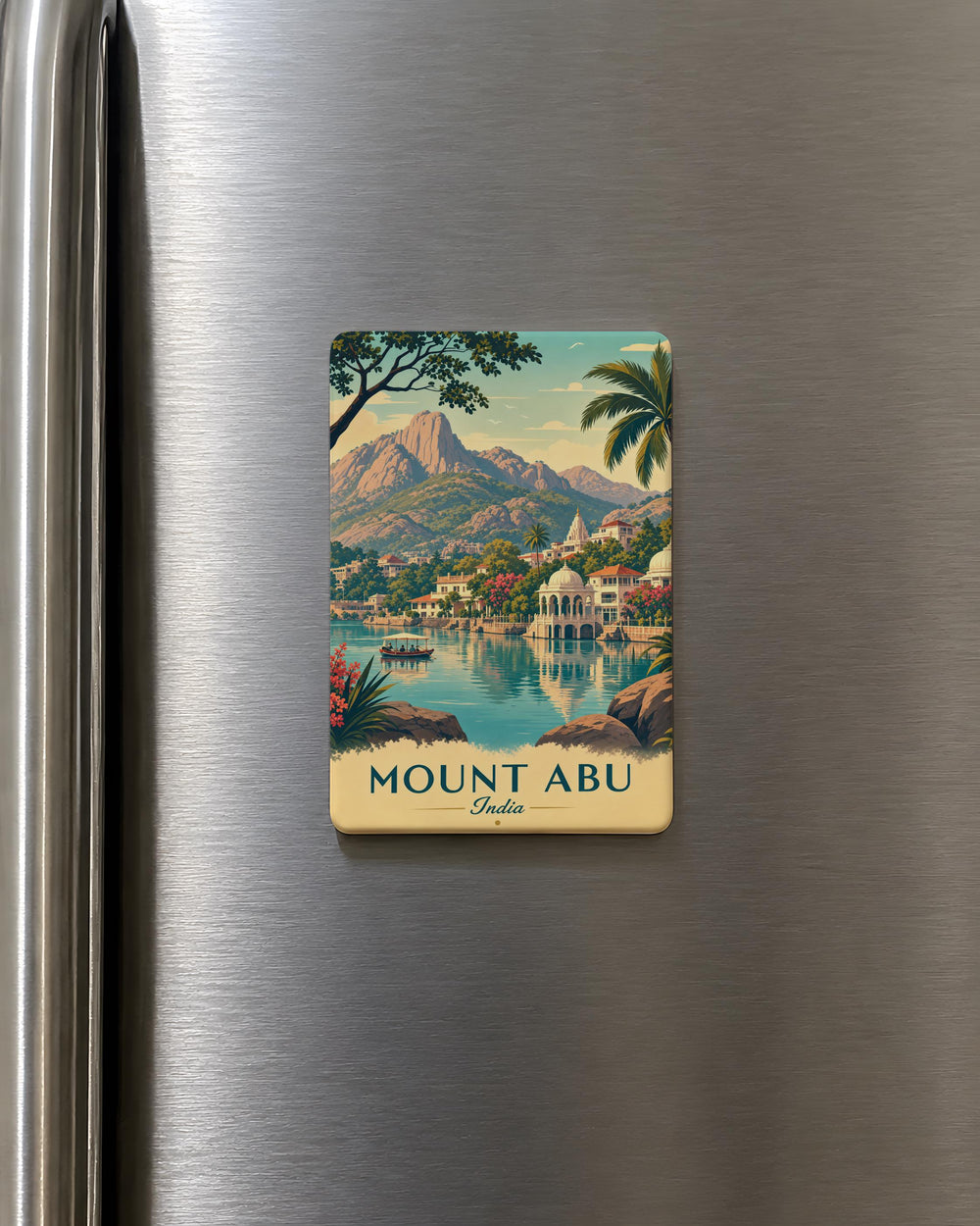 Mount Abu India Fridge Magnet, Rajasthan Hill Station Souvenir Magnet, Dilwara Temples, Nakki Lake Travel Keepsake Gift