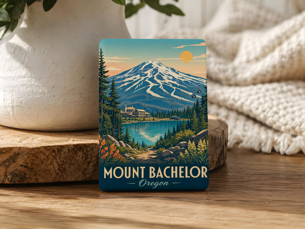 Mount Bachelor Oregon Fridge Magnet, Mt Bachelor Ski Resort Souvenir, Bend Oregon Cascade Mountains Travel Keepsake Magnet
