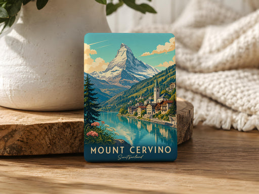 Mount Cervino (Matterhorn) Fridge Magnet, Alpine Mountain Peak Souvenir, Switzerland Italy Travel Keepsake Magnet