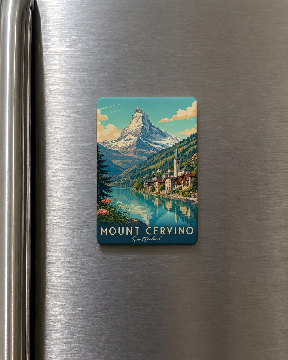 Mount Cervino (Matterhorn) Fridge Magnet, Alpine Mountain Peak Souvenir, Switzerland Italy Travel Keepsake Magnet