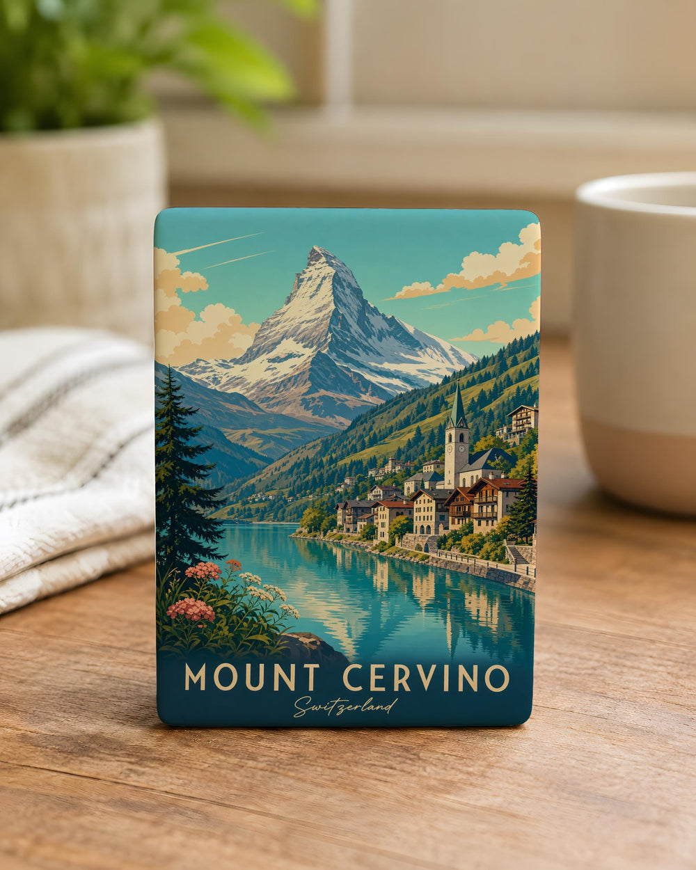 Mount Cervino (Matterhorn) Fridge Magnet, Alpine Mountain Peak Souvenir, Switzerland Italy Travel Keepsake Magnet