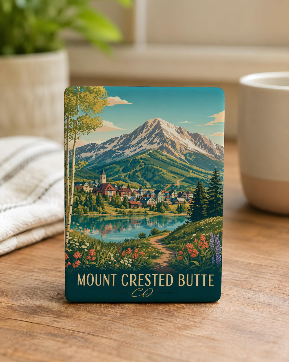 Mount Crested Butte Colorado Fridge Magnet, Mountain Town Souvenir, Ski Resort Travel Gift, Rocky Mountains Keepsake Magnet