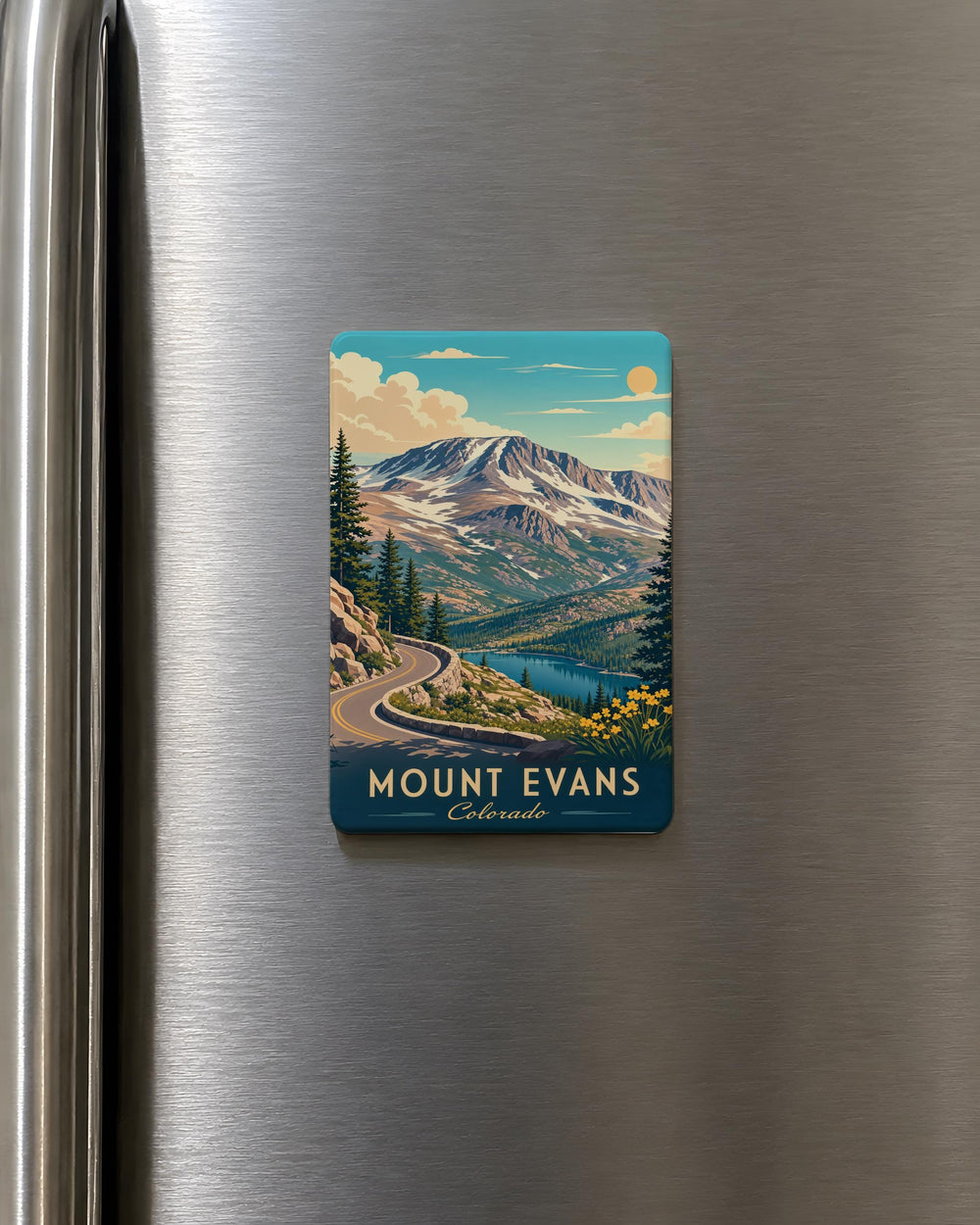 Mount Evans Colorado Fridge Magnet, Rocky Mountain Scenic Souvenir Magnet, Colorado Mountain Landmark Gift