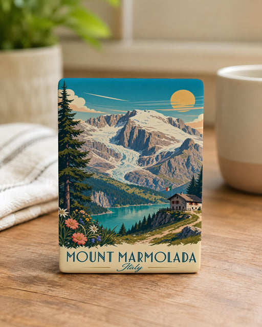 Mount Marmolada Mountain Fridge Magnet, Dolomites Italy Souvenir Magnet, Alpine Peak Travel Keepsake Gift