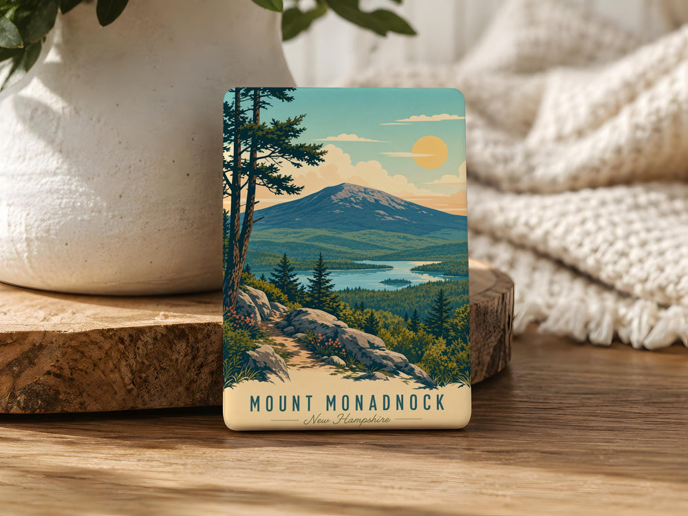 Mount Monadnock Fridge Magnet, New Hampshire Mountain Souvenir, Hiking and Outdoors Keepsake Magnet