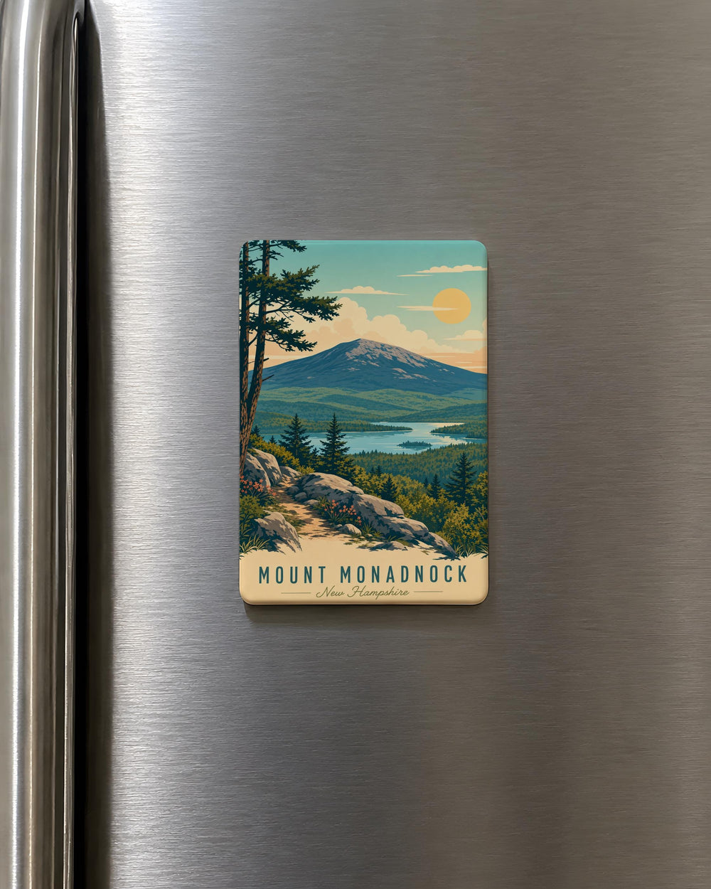 Mount Monadnock Fridge Magnet, New Hampshire Mountain Souvenir, Hiking and Outdoors Keepsake Magnet
