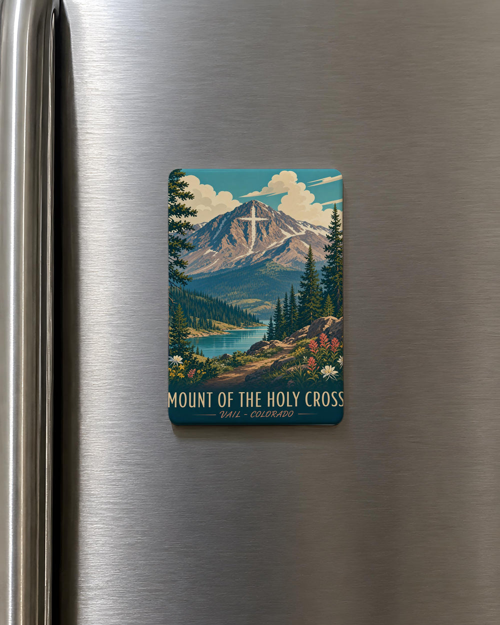 Mount of the Holy Cross Fridge Magnet, Colorado Mountain Peak Souvenir Magnet, Hiking & Alpine Landscape Magnet