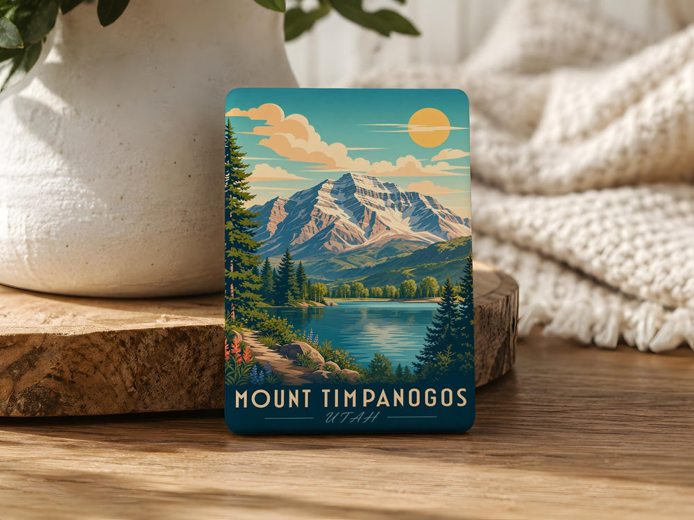 Mount Timpanogos Fridge Magnet, Utah Mountain Landmark Souvenir Magnet, Wasatch Range Travel Gift, Outdoor Hiking Keepsake