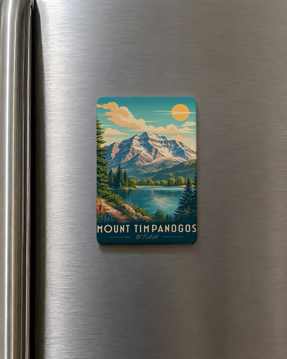Mount Timpanogos Fridge Magnet, Utah Mountain Landmark Souvenir Magnet, Wasatch Range Travel Gift, Outdoor Hiking Keepsake