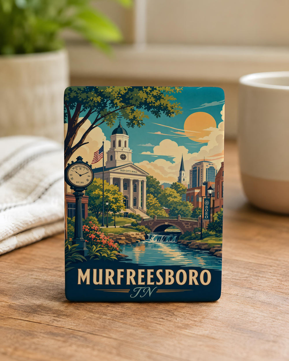 Murfreesboro TN Fridge Magnet, Tennessee Souvenir Magnet, Murfreesboro Travel Gift, Hometown Keepsake Magnet
