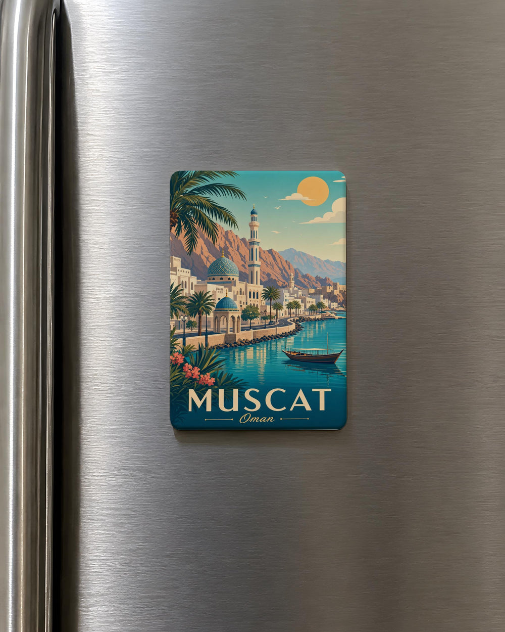 Muscat Oman Fridge Magnet, Muscat Souvenir Magnet, Oman Travel Gift, Muscat City Landmark Keepsake Magnet, Oman Vacation Memento