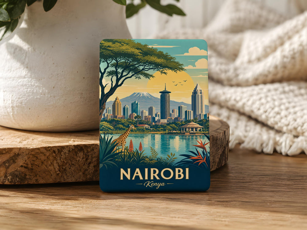 Nairobi Kenya Fridge Magnet, Nairobi City Souvenir Magnet, Kenya Travel Gift, African Capital Landmark Magnet