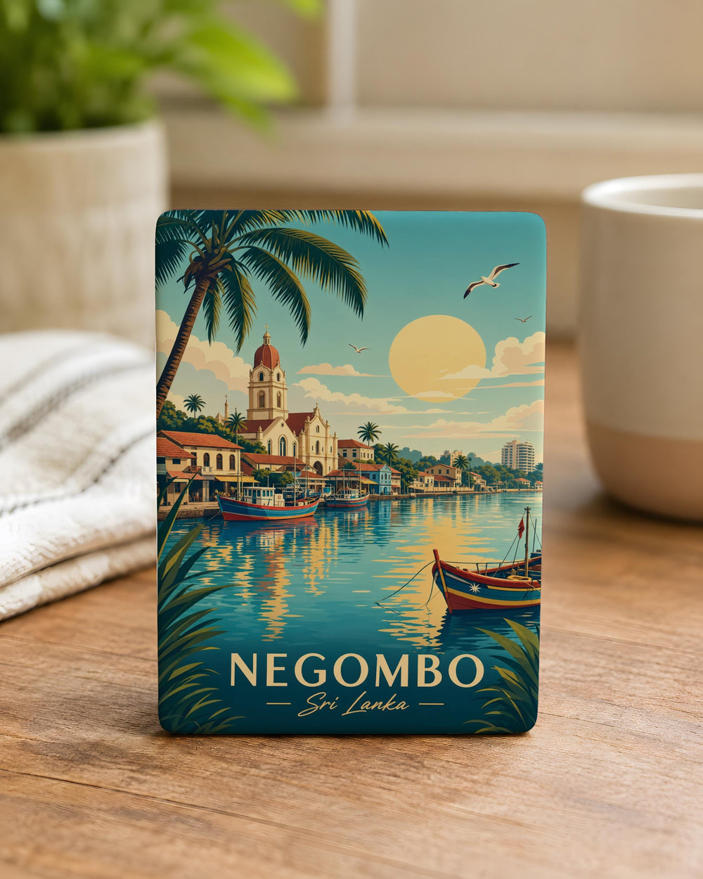 Negombo Sri Lanka Fridge Magnet, Negombo Travel Souvenir, Sri Lanka Coastal City Keepsake Magnet, Negombo Landmark Magnet