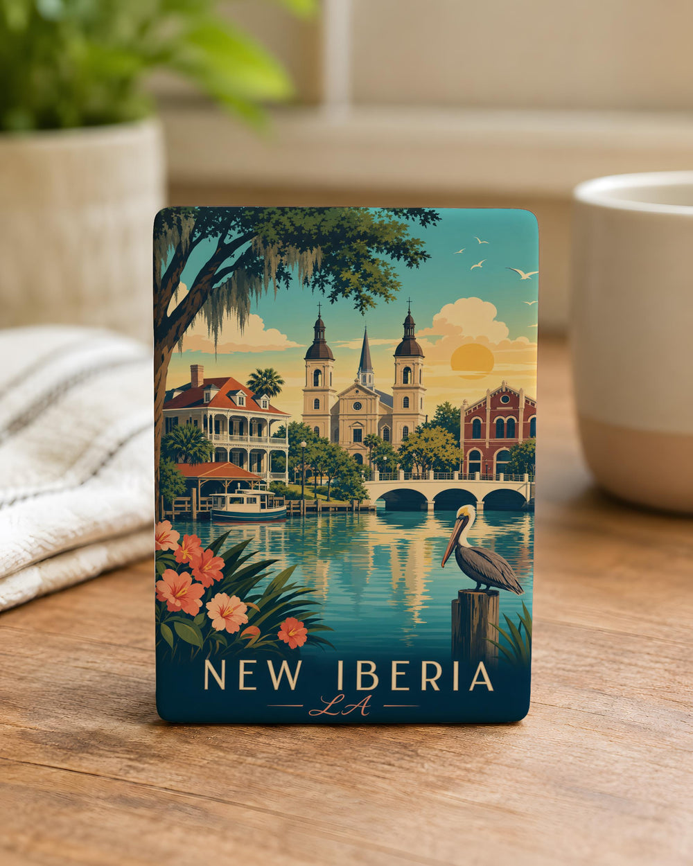 New Iberia Louisiana Fridge Magnet, New Iberia LA Souvenir Magnet, Louisiana Travel Gift, Cajun Country Keepsake Magnet