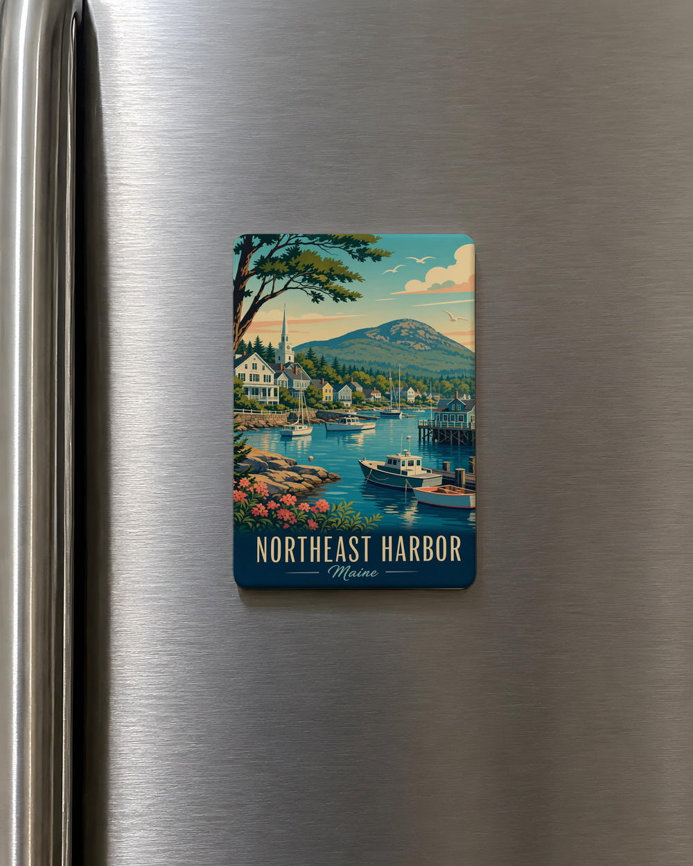 Northeast Harbor Maine Fridge Magnet, Acadia National Park Coastal Town Souvenir, Mount Desert Island Travel Keepsake
