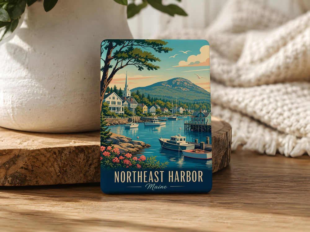 Northeast Harbor Maine Fridge Magnet, Acadia National Park Coastal Town Souvenir, Mount Desert Island Travel Keepsake