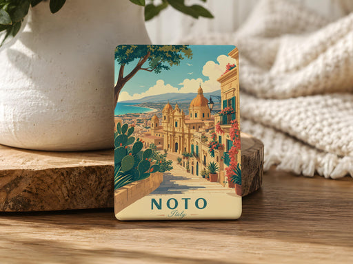 Noto Italy Fridge Magnet, Noto Sicily Travel Souvenir, Italian Town Landmark Keepsake Magnet, Noto Cityscape Gift
