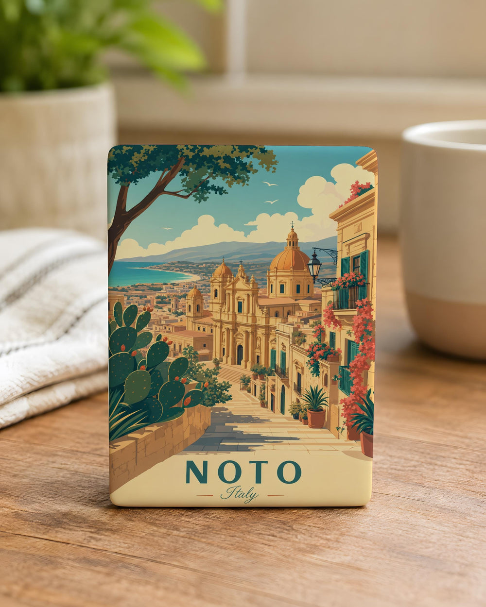 Noto Italy Fridge Magnet, Noto Sicily Travel Souvenir, Italian Town Landmark Keepsake Magnet, Noto Cityscape Gift