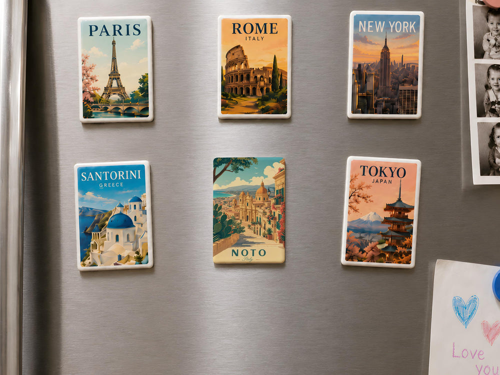 Noto Italy Fridge Magnet, Noto Sicily Travel Souvenir, Italian Town Landmark Keepsake Magnet, Noto Cityscape Gift