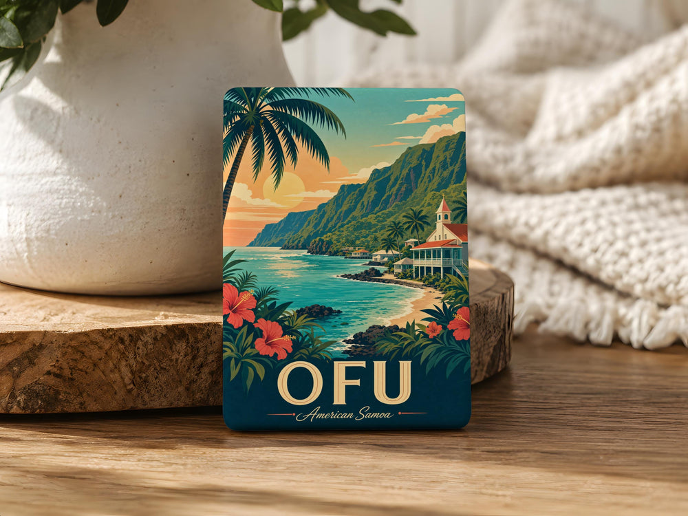 Ofu American Samoa Fridge Magnet, Ofu Island Travel Souvenir Magnet, Tropical Beach Island Destination Keepsake Magnet