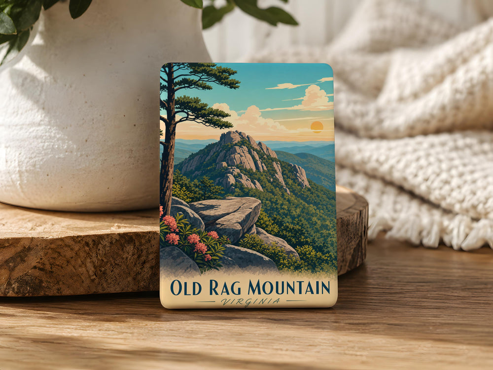 Old Rag Mountain Fridge Magnet, Shenandoah National Park Souvenir, Virginia Hiking Trail Keepsake Gift
