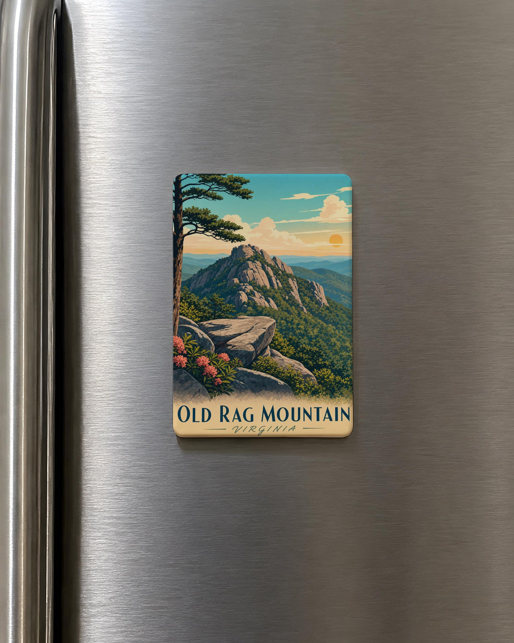 Old Rag Mountain Fridge Magnet, Shenandoah National Park Souvenir, Virginia Hiking Trail Keepsake Gift