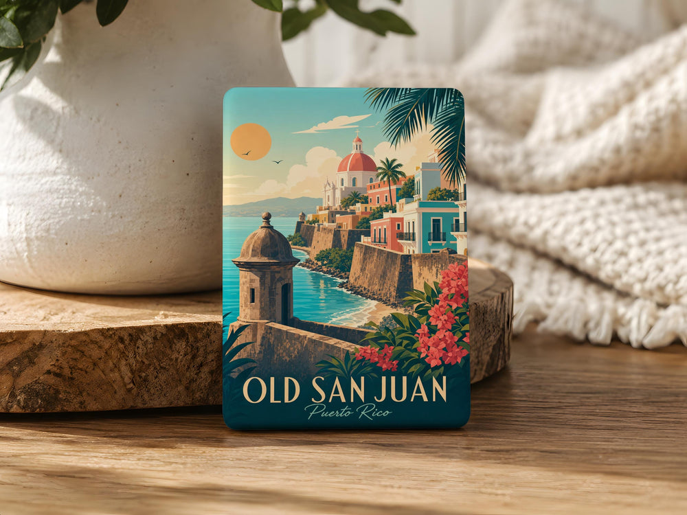 Old San Juan Puerto Rico Fridge Magnet, San Juan PR Souvenir Magnet, Historic Old San Juan Travel Gift, Caribbean Landmark Magnet