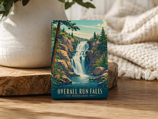 Overall Run Falls Fridge Magnet, Waterfall Nature Souvenir, Shenandoah National Park Hiking Travel Gift