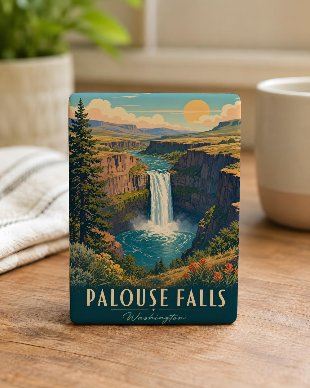 Palouse Falls Fridge Magnet, Washington Waterfall Souvenir, Pacific Northwest Landmark Magnet, Nature Travel Gift