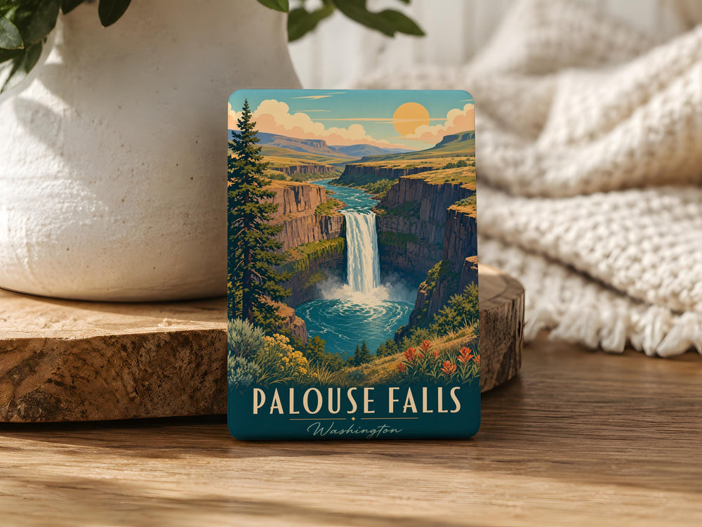 Palouse Falls Fridge Magnet, Washington Waterfall Souvenir, Pacific Northwest Landmark Magnet, Nature Travel Gift