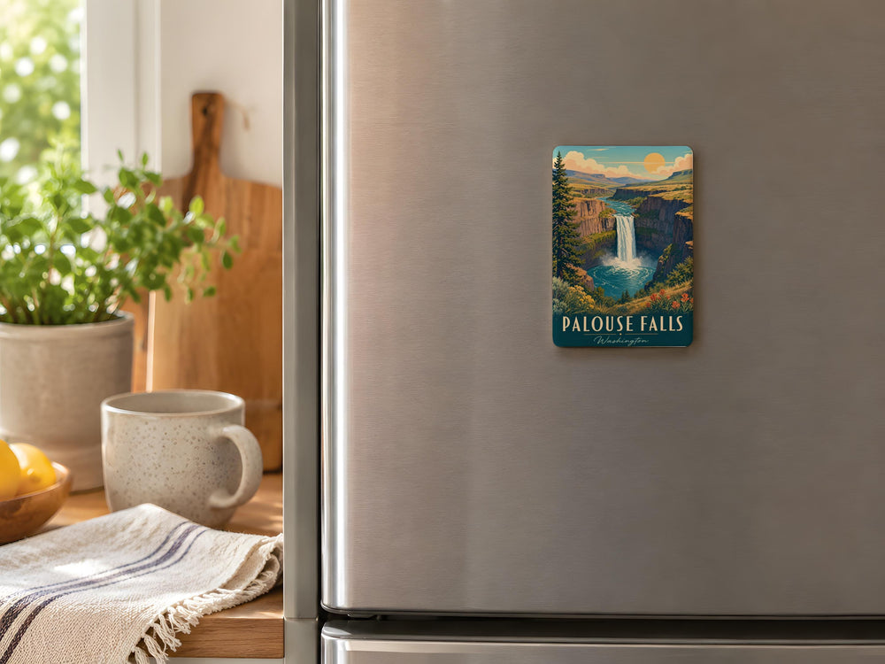 Palouse Falls Fridge Magnet, Washington Waterfall Souvenir, Pacific Northwest Landmark Magnet, Nature Travel Gift