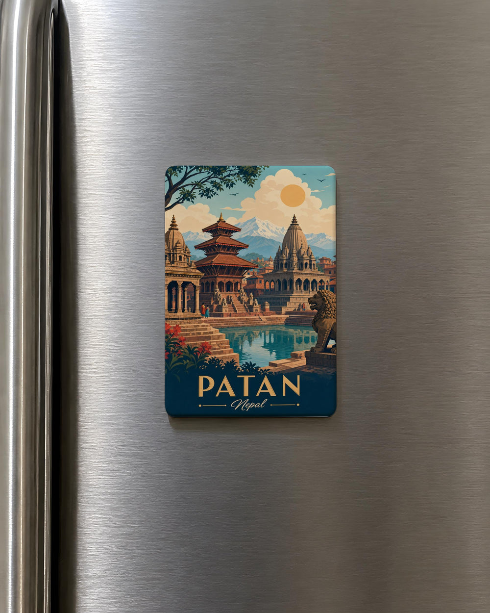 Patan Nepal Fridge Magnet, Patan Durbar Square Souvenir Magnet, Nepal Travel Gift, Kathmandu Valley Landmark Magnet