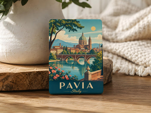 Pavia Italy Fridge Magnet, Pavia City Souvenir, Italy Travel Gift, Pavia Landmark Keepsake Magnet