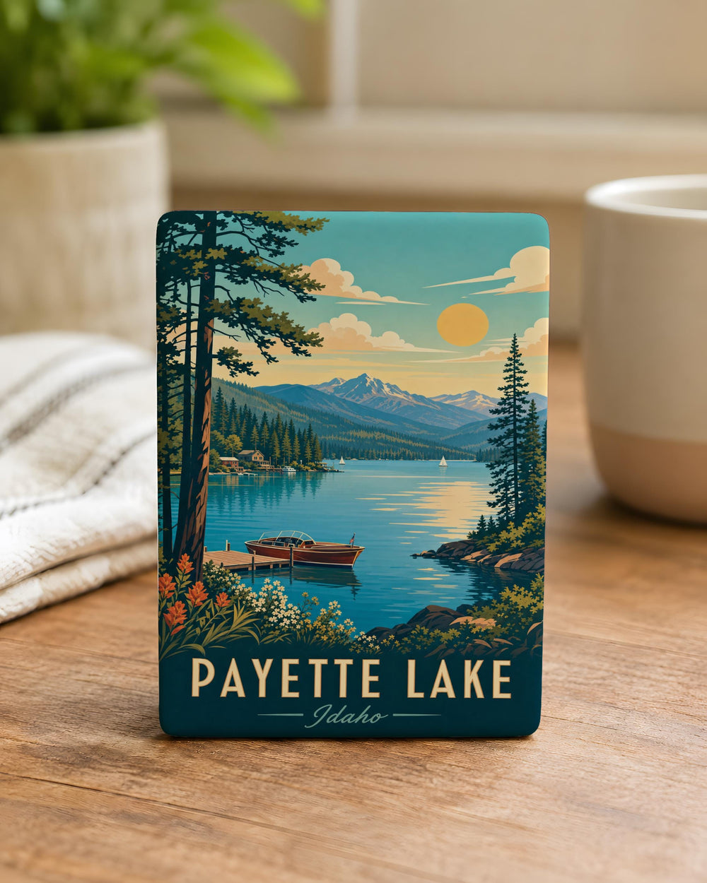 Payette Lake Fridge Magnet, Idaho Lake Souvenir, McCall Idaho Travel Gift, Scenic Mountain Lake Keepsake Magnet