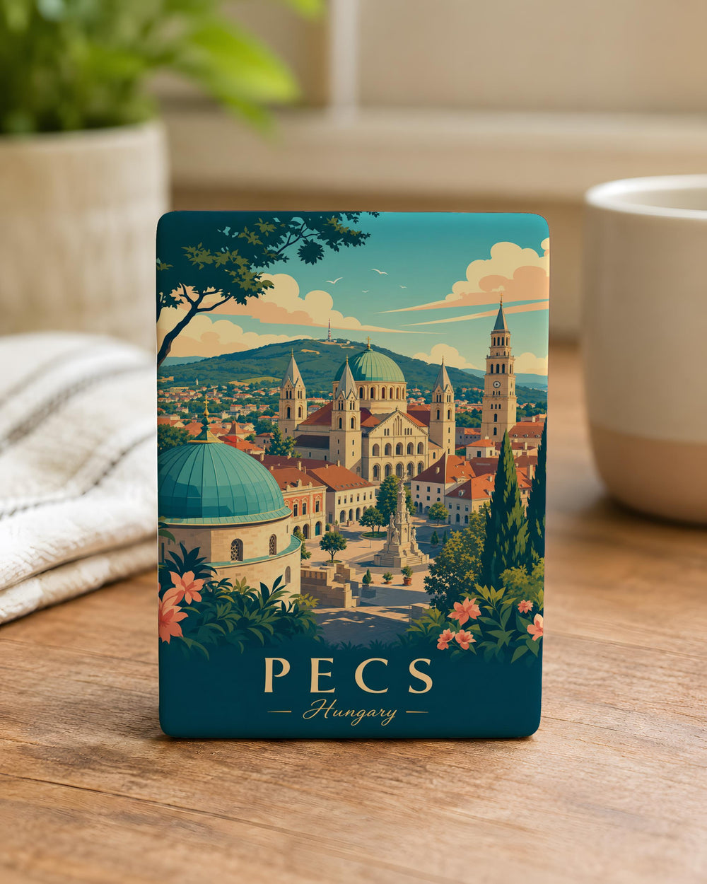 Pecs Hungary Fridge Magnet, Pécs Souvenir Magnet, Hungary Travel Gift, Pecs City Landmark Magnet, Hungarian Keepsake Magnet
