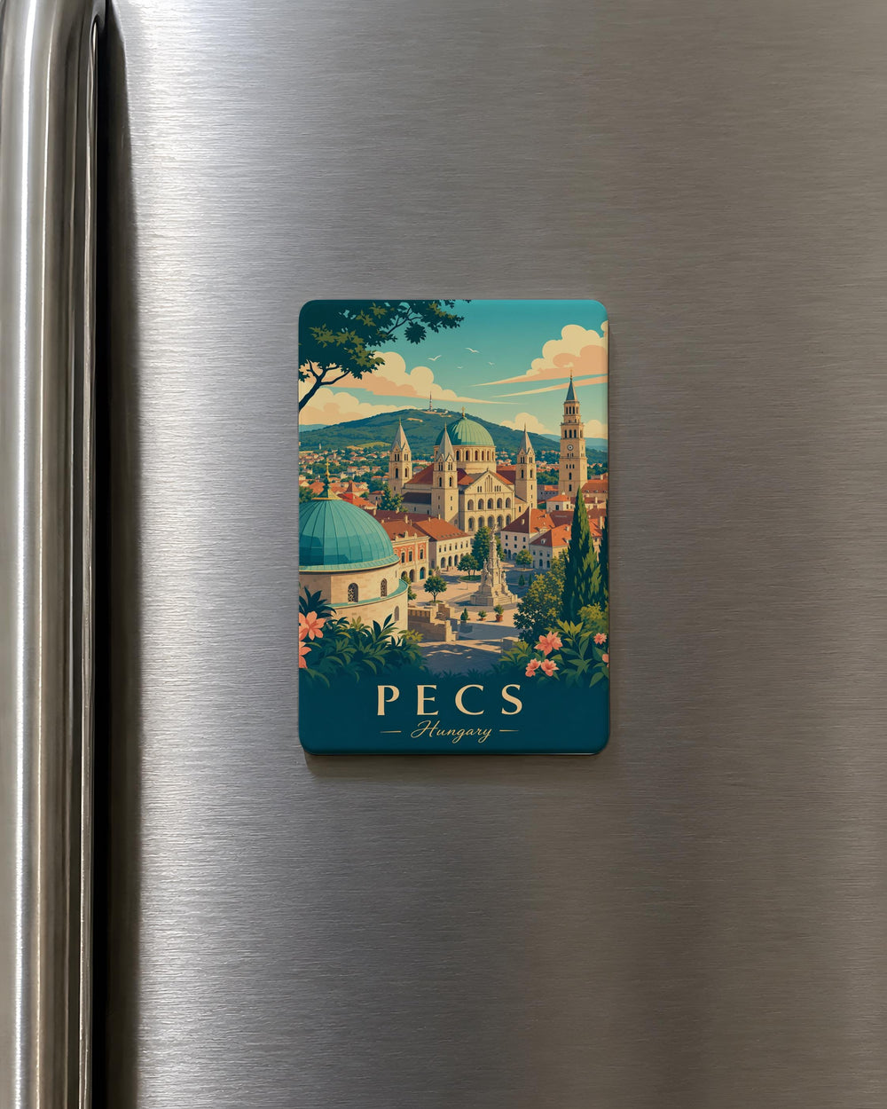 Pecs Hungary Fridge Magnet, Pécs Souvenir Magnet, Hungary Travel Gift, Pecs City Landmark Magnet, Hungarian Keepsake Magnet