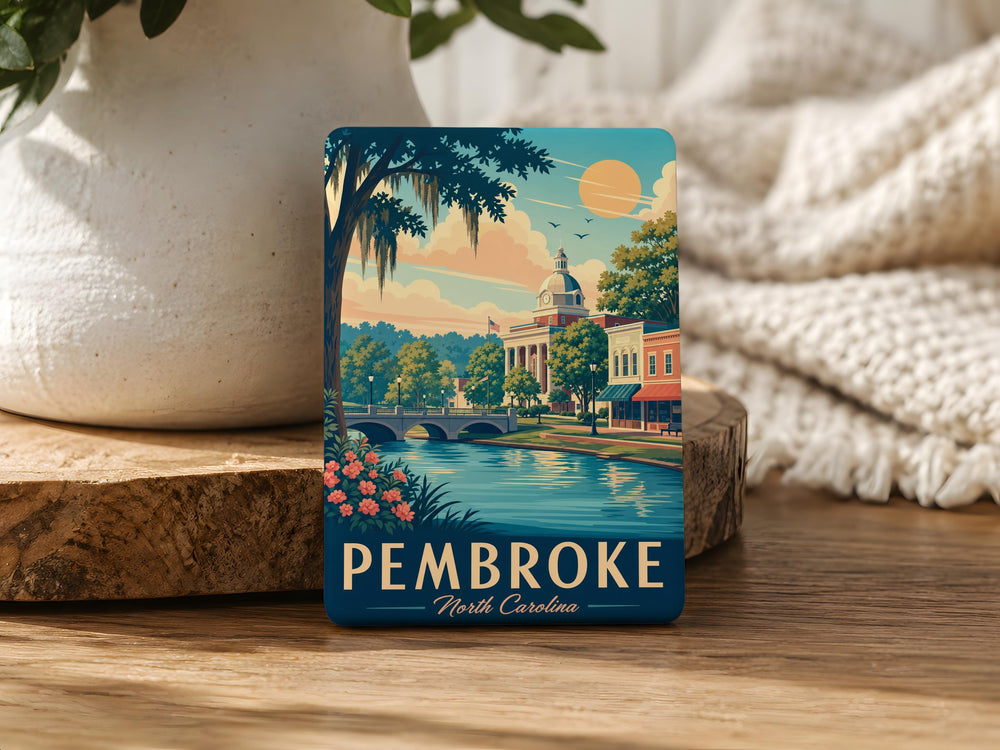 Pembroke NC Fridge Magnet, Pembroke North Carolina Souvenir, Hometown Travel Keepsake, Local Landmark Gift, City Name Magnet