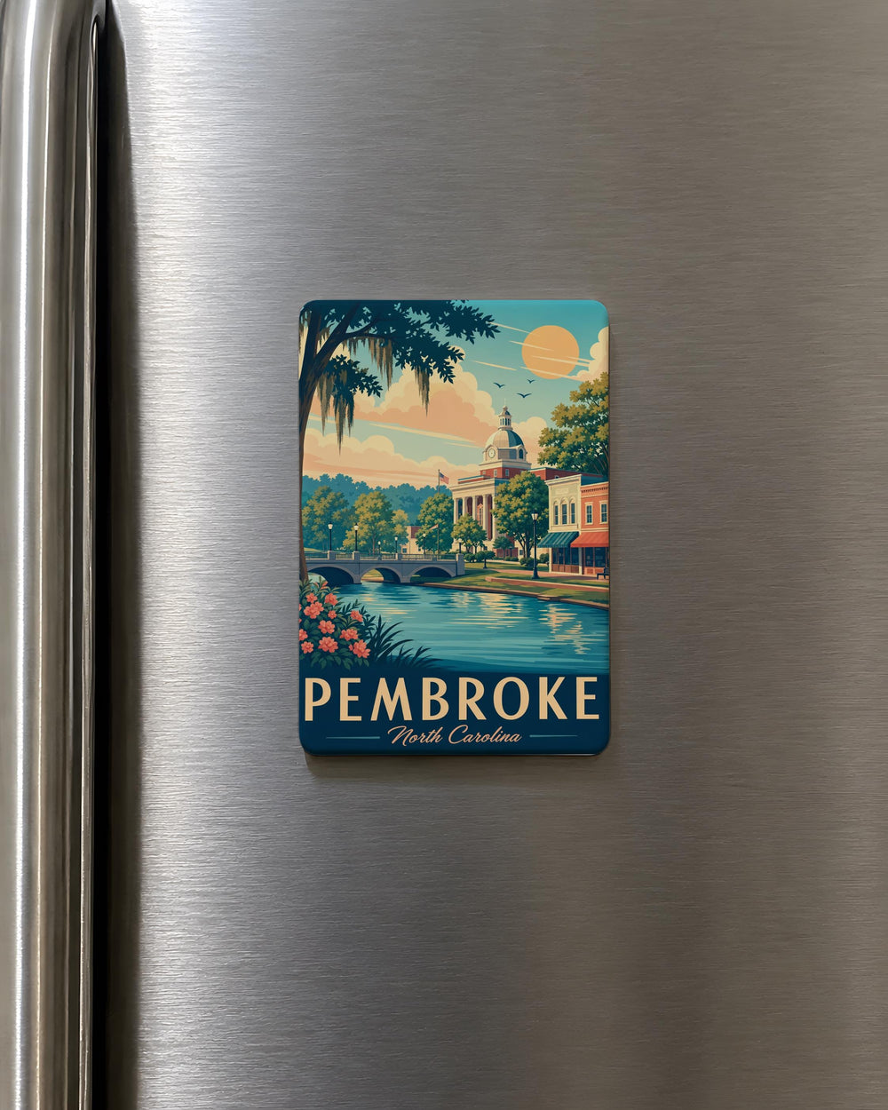 Pembroke NC Fridge Magnet, Pembroke North Carolina Souvenir, Hometown Travel Keepsake, Local Landmark Gift, City Name Magnet