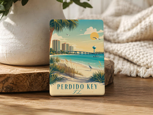 Perdido Key FL Fridge Magnet, Florida Beach Souvenir Magnet, Gulf Coast Vacation Keepsake, Coastal Town Refrigerator Magnet