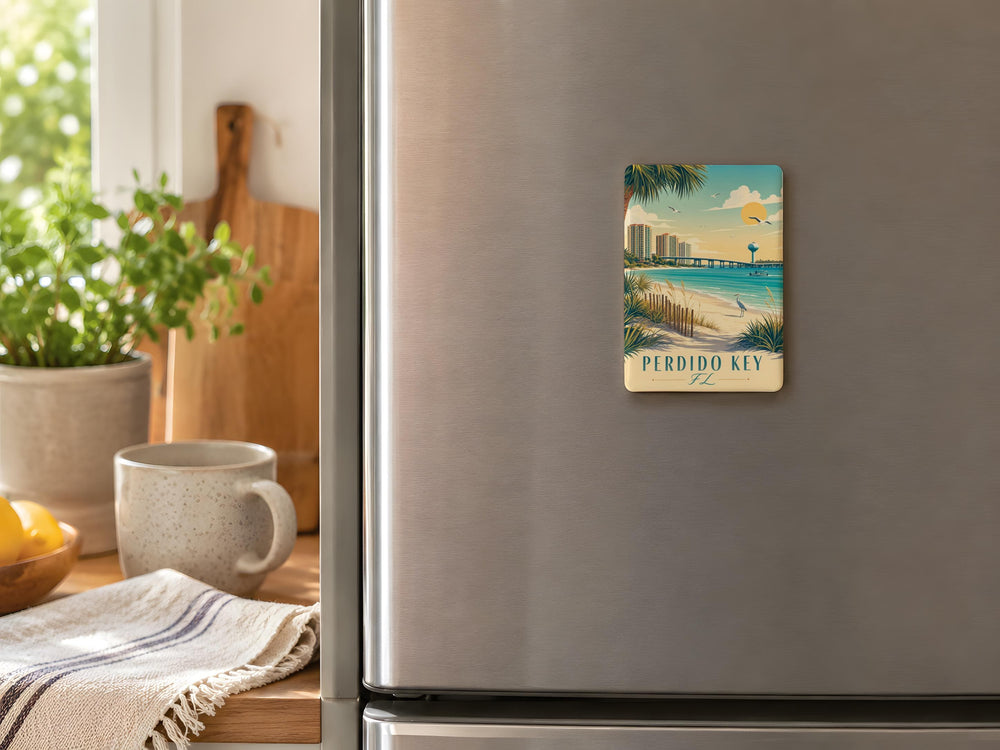 Perdido Key FL Fridge Magnet, Florida Beach Souvenir Magnet, Gulf Coast Vacation Keepsake, Coastal Town Refrigerator Magnet