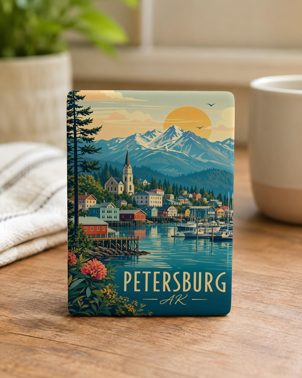 Petersburg Alaska Fridge Magnet, Petersburg AK Souvenir Magnet, Alaska Travel Gift, Southeast Alaska Keepsake Magnet