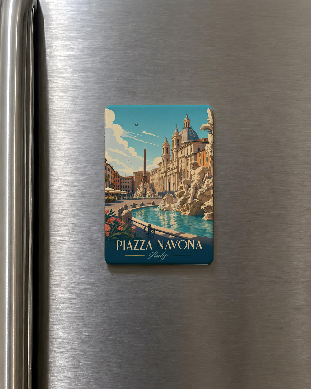 Piazza Navona Rome Fridge Magnet, Italy Travel Souvenir Magnet, Roman Square Landmark Magnet, Rome Vacation Gift