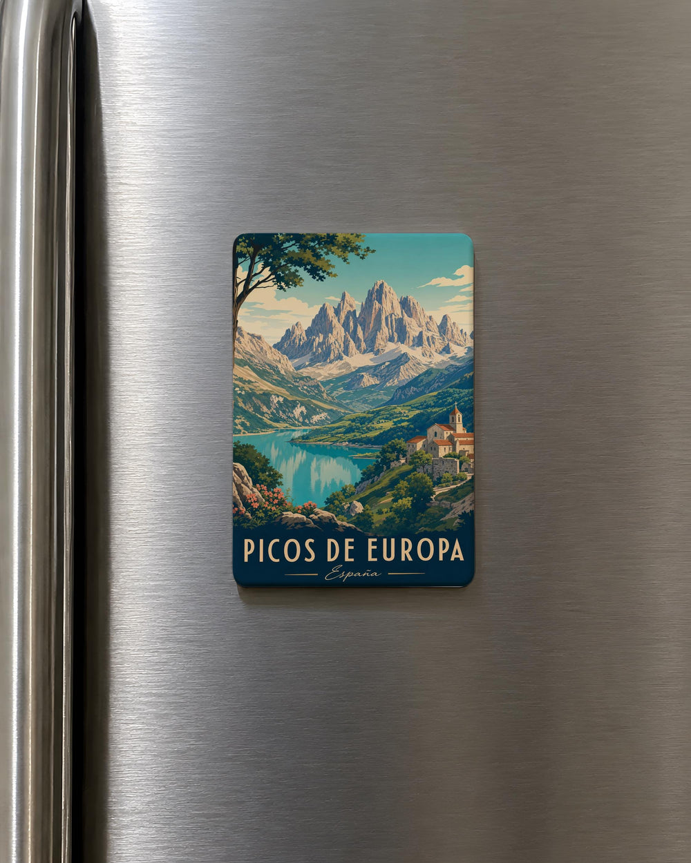Picos de Europa Fridge Magnet, Spain Mountain Range Souvenir Magnet, Northern Spain Travel Keepsake Magnet