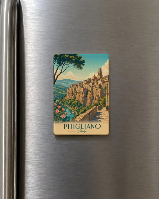 Pitigliano Italy Fridge Magnet, Pitigliano Tuscany Travel Souvenir, Italian Hill Town Landmark Magnet, Italy Vacation Keepsake