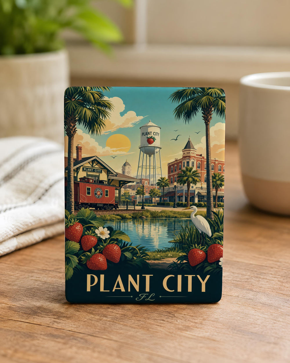 Plant City FL Fridge Magnet, Plant City Florida Souvenir Magnet, City Name Travel Keepsake Refrigerator Magnet