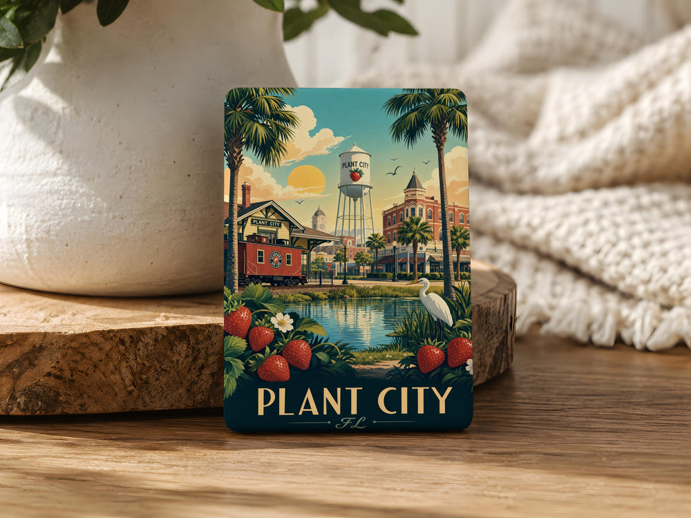 Plant City FL Fridge Magnet, Plant City Florida Souvenir Magnet, City Name Travel Keepsake Refrigerator Magnet