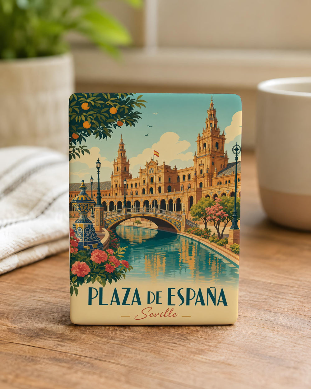 Plaza de España Seville Fridge Magnet, Spain Landmark Souvenir Magnet, Seville Travel Gift, Andalusia Keepsake Magnet