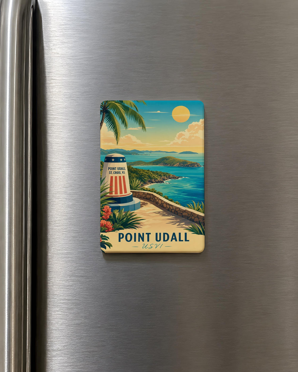 Point Udall USVI Fridge Magnet, St Croix Caribbean Landmark Souvenir Magnet, Virgin Islands Travel Keepsake Gift