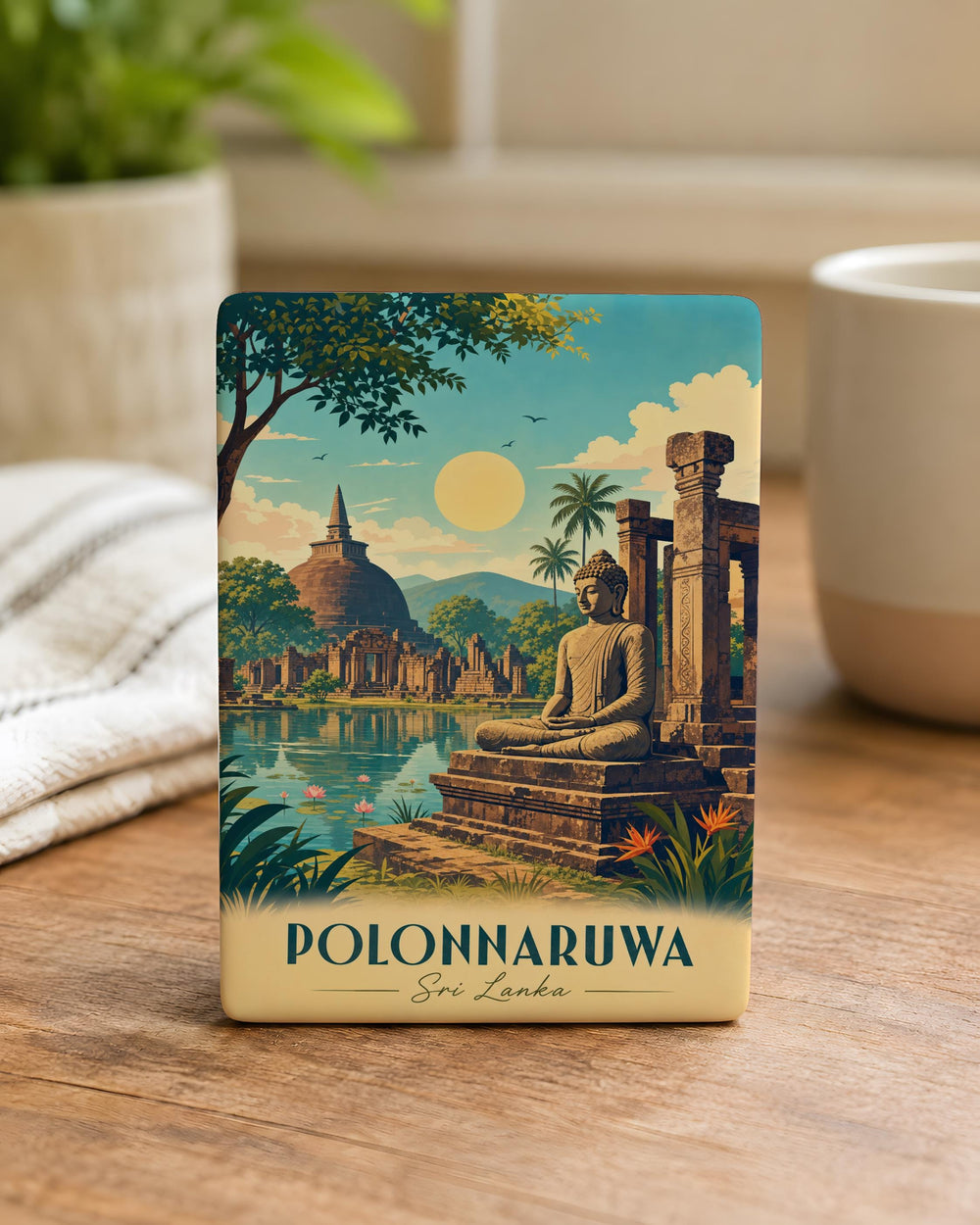 Polonnaruwa Sri Lanka Fridge Magnet, Ancient City Ruins Souvenir, Gal Vihara Buddha Statues Travel Keepsake Magnet