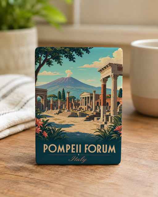Pompeii Forum Fridge Magnet, Ancient Roman Ruins Souvenir, Italy Archaeological Site Travel Keepsake Magnet